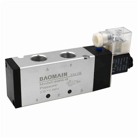 Baomain Pneumatic Solenoid Air Valve 4v410 15 Ac 110v 5 Way 2 Position