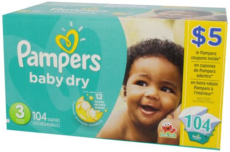 Galleon Pampers Baby Dry Disposable Diapers Size 3 104 Count Super