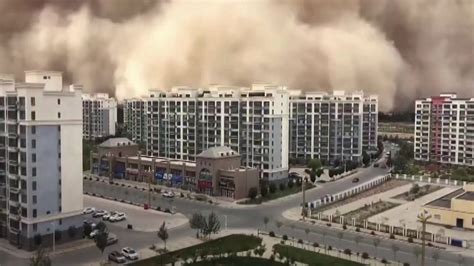 Huge Sandstorm Engulfs City In China Youtube