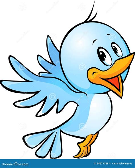 Cute Blue Bird Cartoon Vector Illustration 30568436