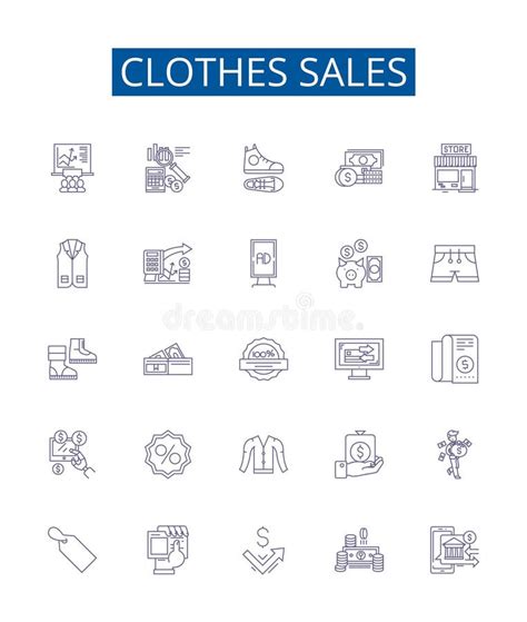 Clothes Sales Line Icons Signs Set Design Collection Of Clothing