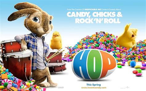 Hop 2011 Poster Rabbit Movie Chicken Hop Easter Egg Fantasy