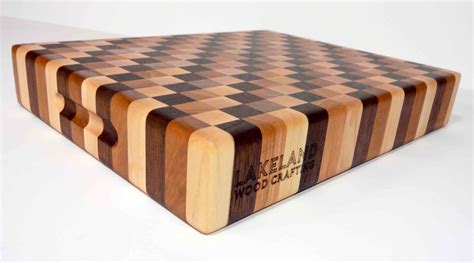 End Grain Cutting Board Cherry Maple Walnut Lakeland Wood Crafting