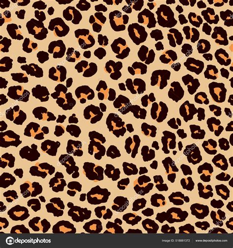 Seamless Leopard Skin Texture Leopard Print Hand Drawn Doole Vector Illustration Stock Vector