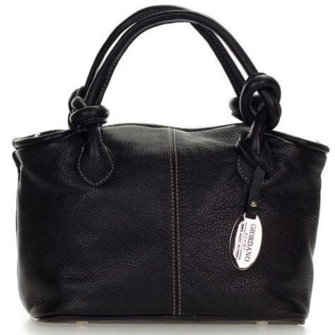Giordano Italian Made Black Leather Small Handbag Purse