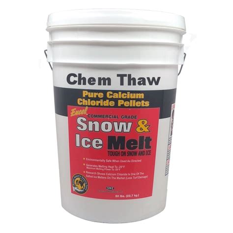 Calcium Chloride Ice Melt Pellets Chem Thaw Packaged In 50 Lb Buckets