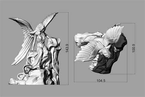 Angel Statue Of With Wings 3d Model 3d Printable Cgtrader
