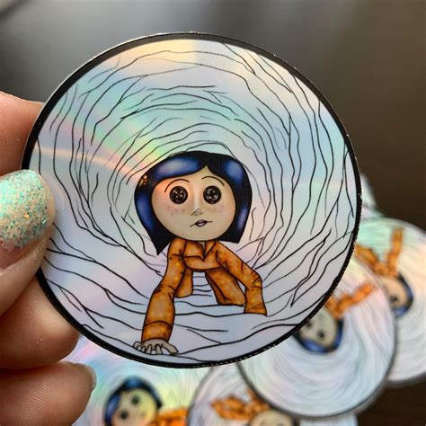 Holographic Coraline Button Eyes In Tunnel Water Resistant Etsy