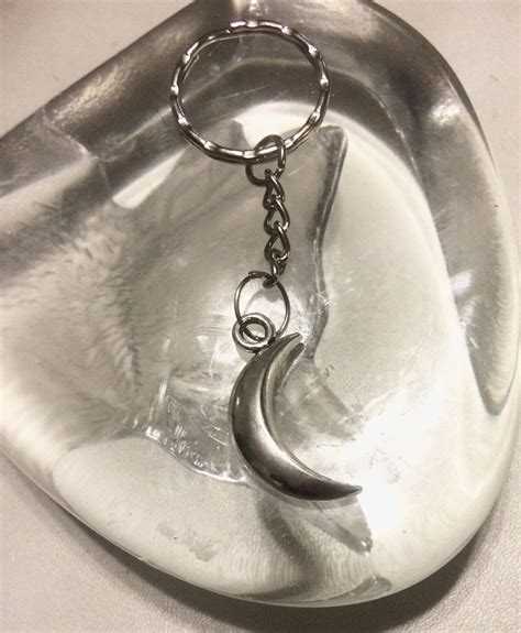 Moon Keychain Luna Key Chain Keyring Key Ring Symbolic Bag Charm Moon Charm Gift for her ...