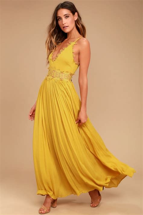 This Is Love Mustard Yellow Lace Maxi Dress Cocktail Dress Yellow Lace Dress Outfit Lace