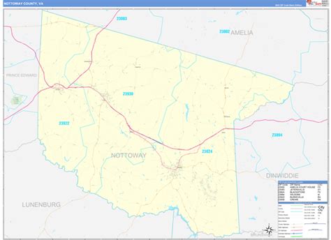 Nottoway County Va Zip Code Maps Basic
