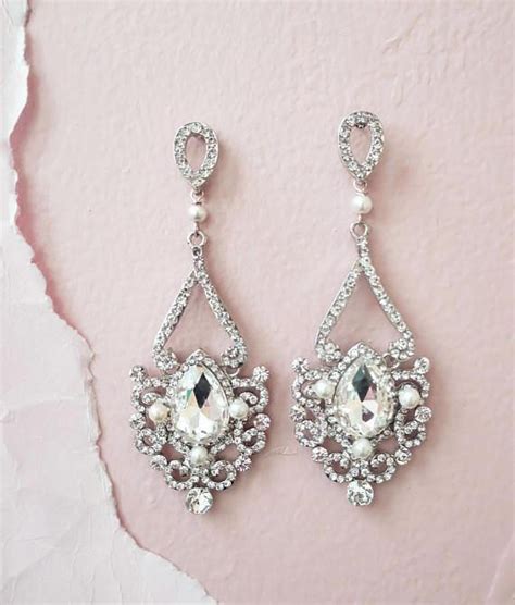 Bridal Earrings Chandelier Wedding Jewelry For Brides Art Etsy