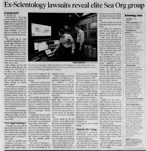 Ex Scientology Lawsuits Reveal Elite Sea Org Group Scientology Facts