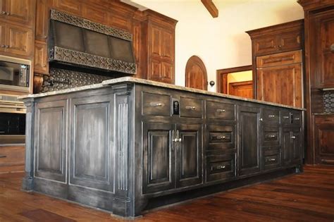 You and your family spend more time in the kitchen than any other room in your home. A kitchen island stained in Ebony then dry brushed with ...