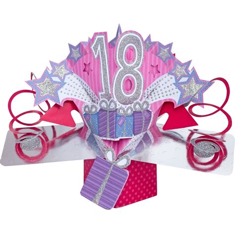 3d Pop Up Card Happy 18th Birthday Girl Celebration 18 Greeting Cards