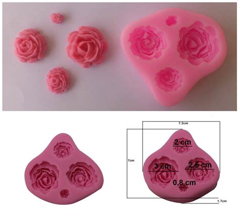 molde de silicone para confeitaria 4 tamanhos de rosa r 29 90 em mercado livre
