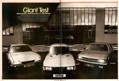 Citroen Cx 2400 Gti Opel Commodore And Saab 900 Gle Group Road Test