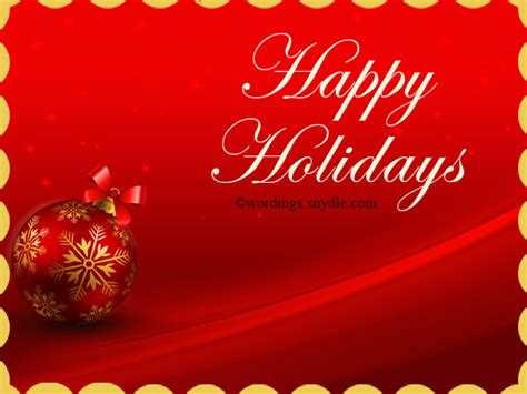 White Happy Holidays Text On Red Background Greeting Card