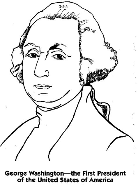 President George Washington Coloring Pages Download And