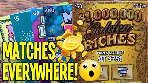 💰 Matches Everywhere 🔥 Big Win 50 1000000 Golden Riches 💵 Texas Lottery Scratch Offs