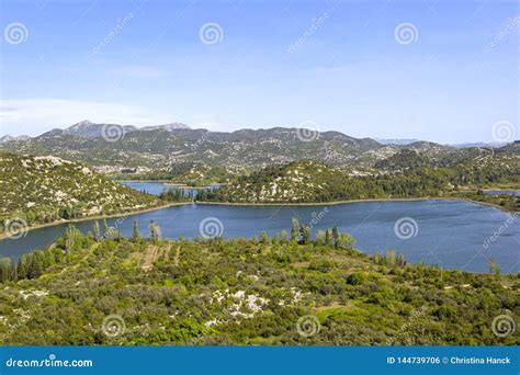 Overlooking The Lakes Near The Neretva Delta Croatia Stock Photo