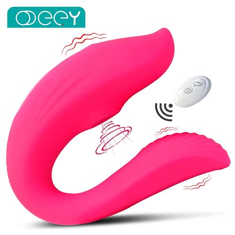 Wireless Remote Sucking Vibrator Wearable U Shaped Dildo Oral Sex Clit Massager Dual Stimulation