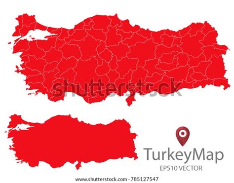 Couple Set Mapred Map Turkeyvector Eps10 Stock Vector Royalty Free