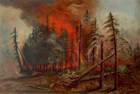 Someday Ill Have A Forest Fire Oil Painting Fire Painting Painting