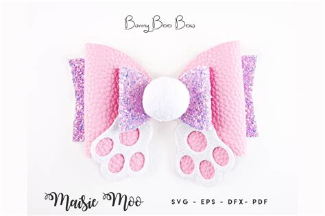 Easter Bow Template SVG, Bunny Butt Bow SVG, Rabbit Bow PDF (477945
