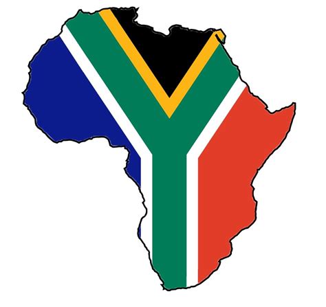 South African Flag In Africa Clip Art Library