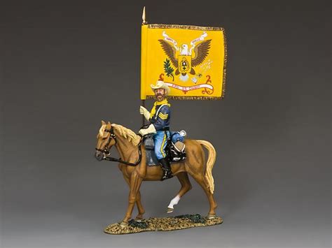 5th Cavalry Regimental Flagbearer Single Mounted Us Cavalry Figure