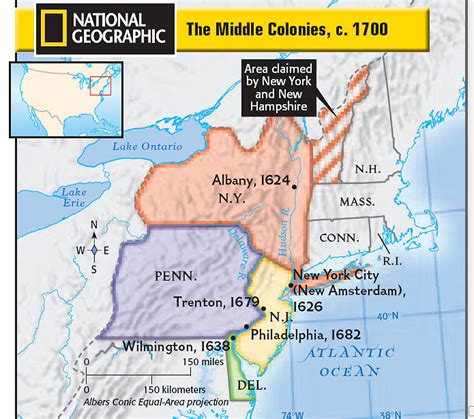 Map Of The Middle Colonies World Map