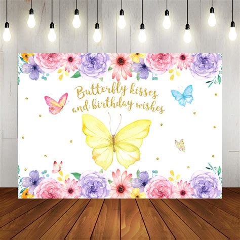 Buy Butterfly Theme 1st Birthday Phtography Backdrop Baby Girl