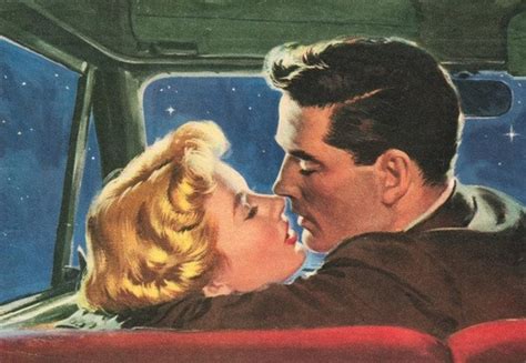 items similar to fridge magnet couple kissing in car romance love at night 1950 s style on etsy