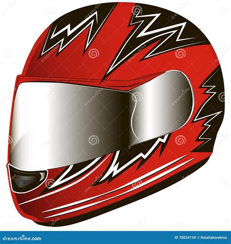 Motorcycle Red Helmet Helmet Red Biker Stock Vector Illustration Of