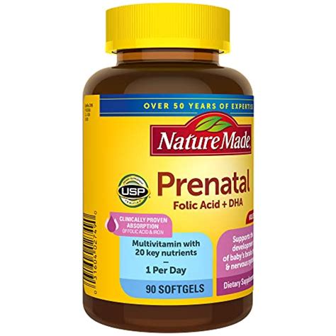 Nature Made Prenatal With Folic Acid Dha Prenatal Vitamin And