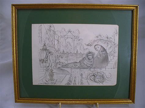Leonora Carrington Drawing Watercolor Ink Signed And Framed 2 1866172504
