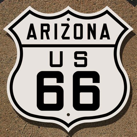 Arizona Us Route 66 Highway Marker Sign Mother Road Kingman Flagstaff