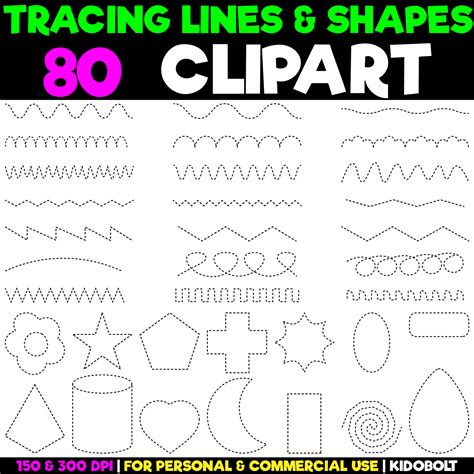 Tracing Lines And Shapes Clipart Set Made By Teachers