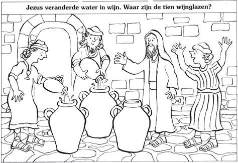 Jesus Turns Water Into Wine Coloring Page SundaySchoolist