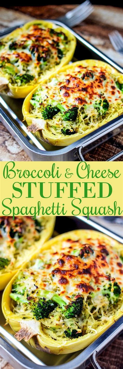 Broccoli Cheese Stuffed Spaghetti Squash Domestic Superhero