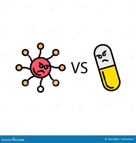 Antibiotic Resistance Icon On A White Background Stock Vector