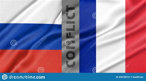 Conflict Russia And France War Between Russia Vs France Fabric National Flag Russia And Flag