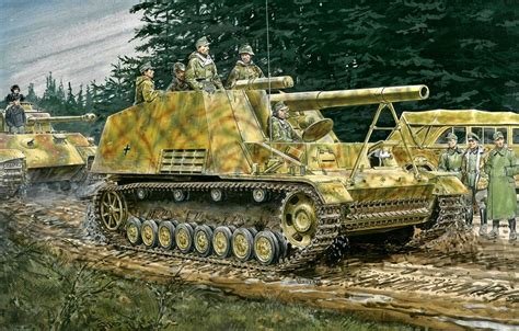Wallpaper Forest Self Propelled Howitzer The Wehrmacht German Car