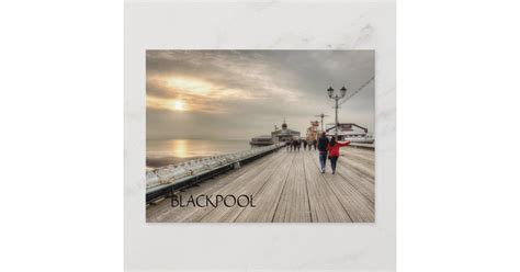 Scenic Coastal View Blackpool Pier Uk Postcard Zazzle