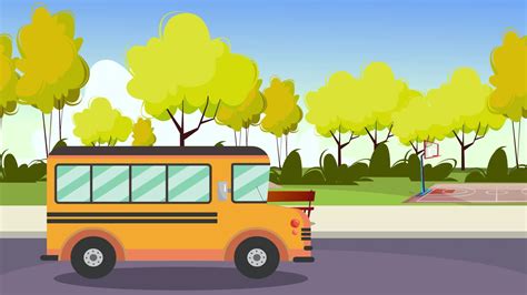 Cartoon School Bus Stock Video Footage For Free Download