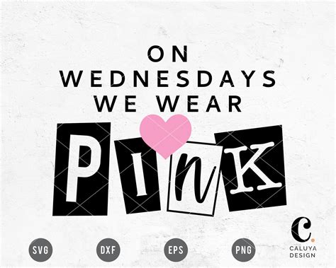 On Wednesday We Wear Pink Svg Cuttable File For Cricut Caluya Design