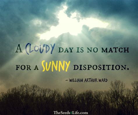 A Cloudy Day Is No Match For A Sunny Disposition William Arthur Ward Inspirational Quotes