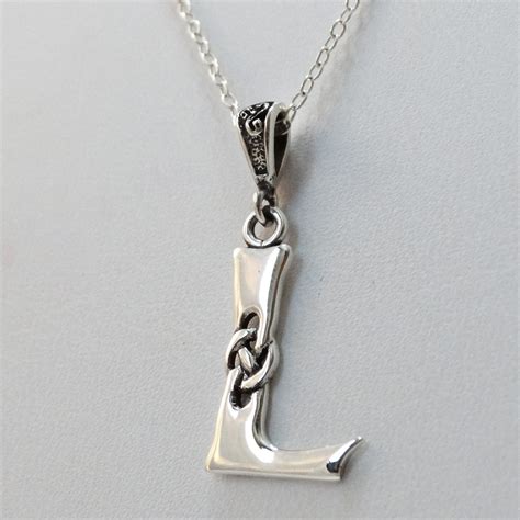 Sterling Silver Celtic Initial Letter L Necklace Fashionjunkie4life