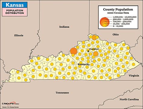 Kentucky Population Distribution Map By From World